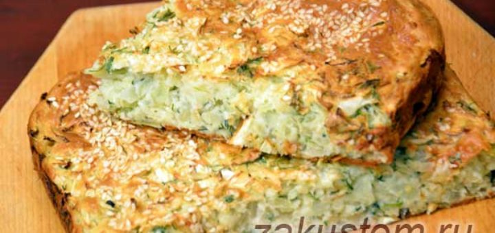 Заливной пирог с капустой